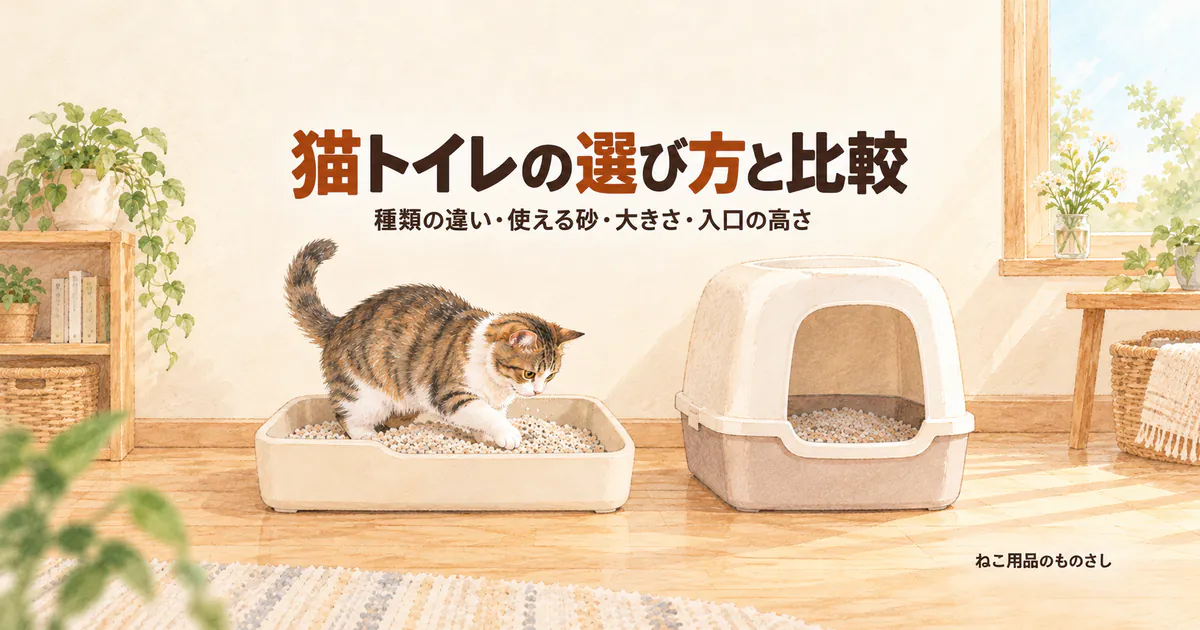 猫トイレの選び方と比較:種類の違い・使える砂・大きさ・入口の高さ
